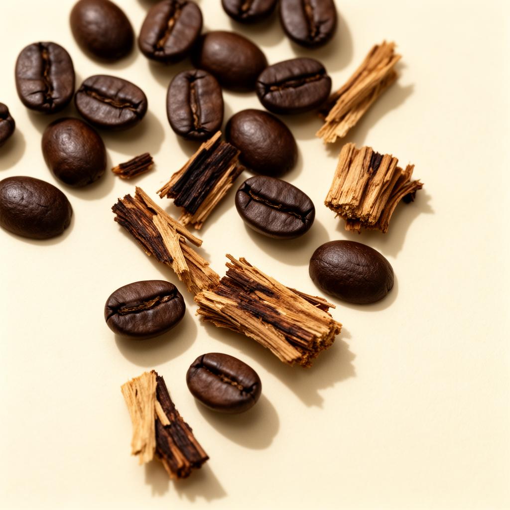 Coffee beans and plant fibre ingredients